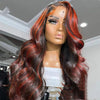 Lace Frontal Burgundy Highlight Closure Wig